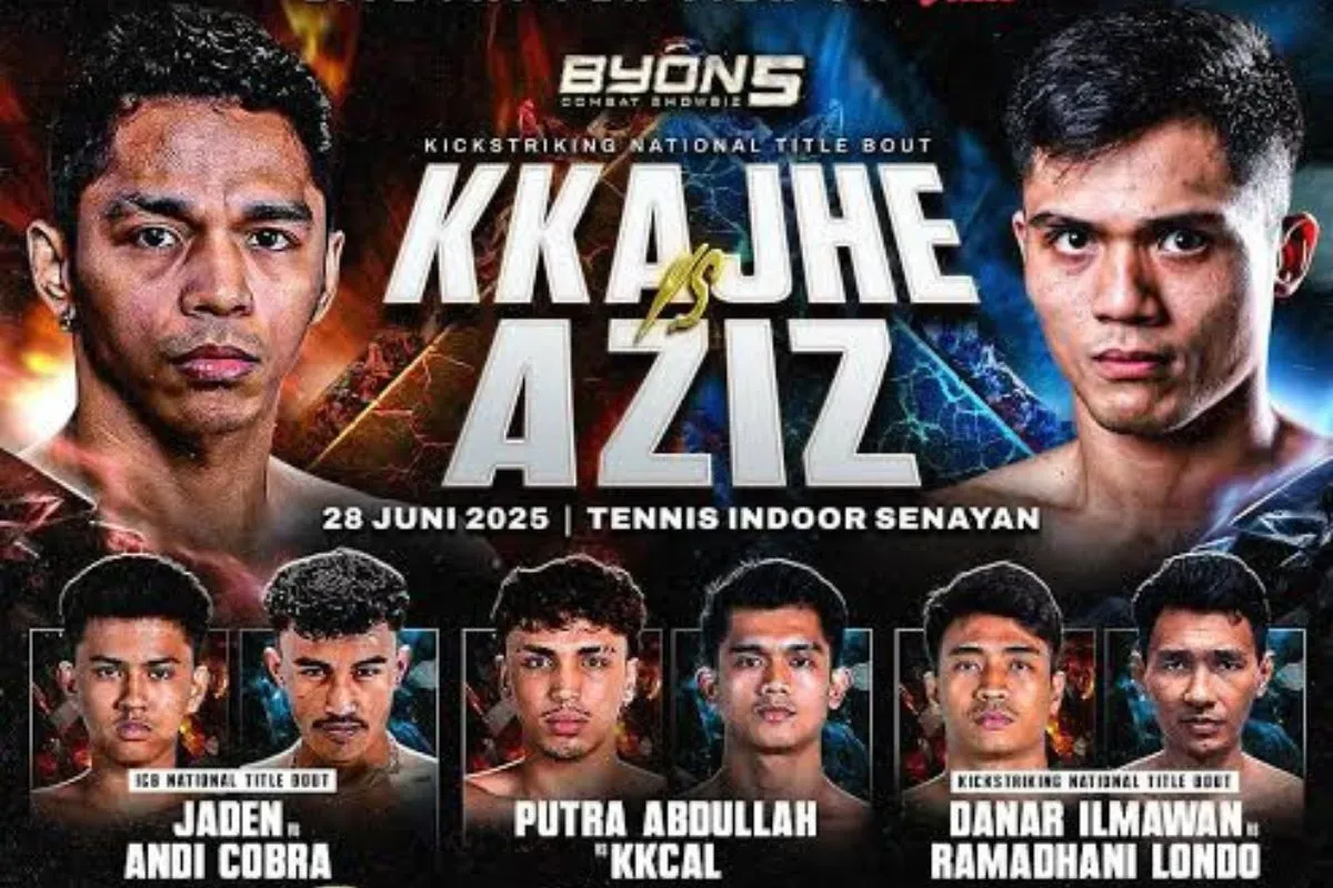 Jadwal dan daftar petarung Byon Combat 5. (Sumber: Vidio)