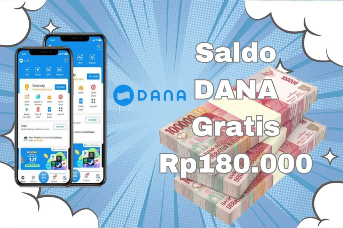 Cara mudah dapatkan saldo DANA Gratis dari aplikasi penghasil uang Rp180.000 masuk dompet elektronik. (Sumber: Poskota/Syania Nurul Lita Baikuni)