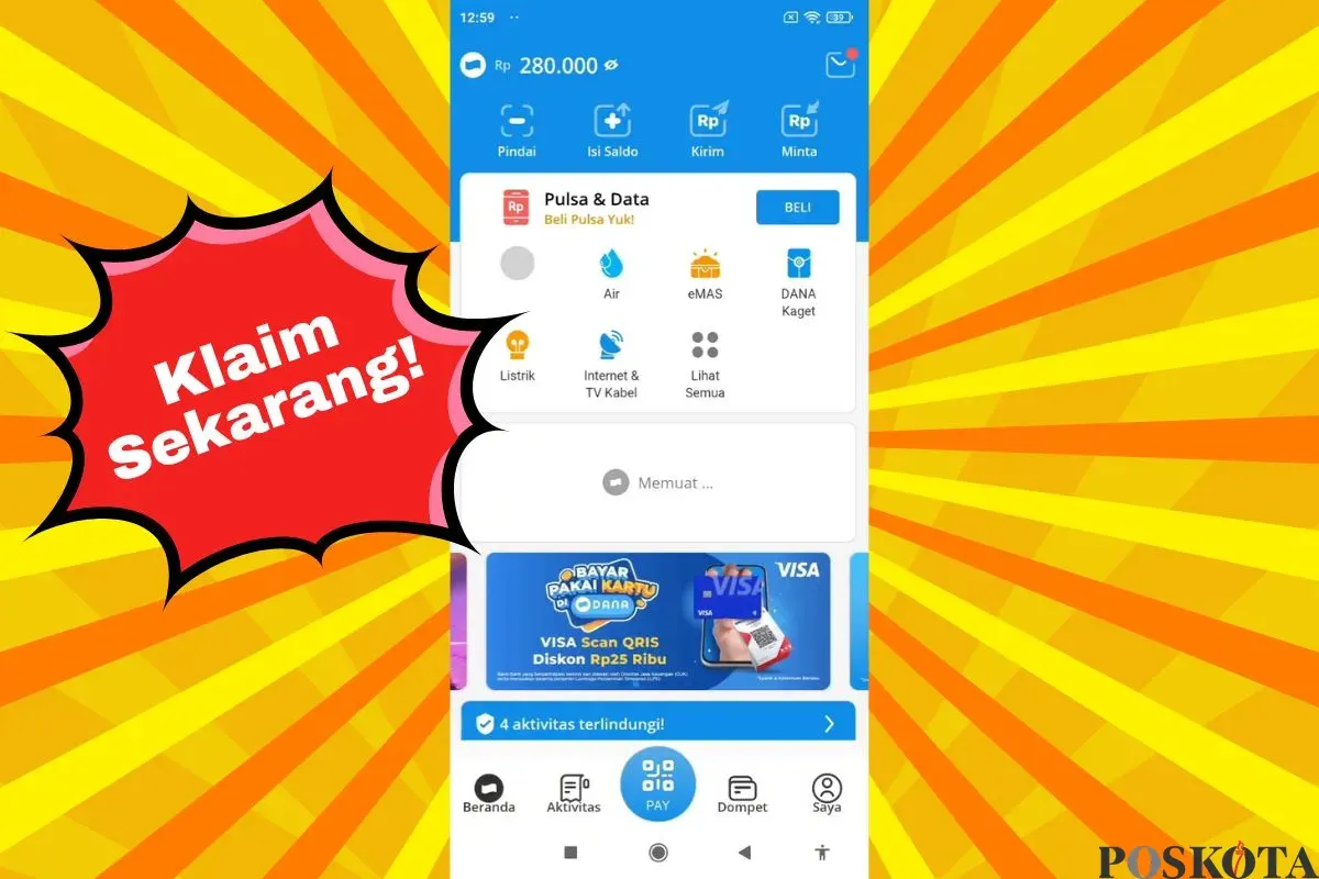 Aplikasi terbaru penghasil saldo DANA hingga sebesar Rp280.000. (Sumber: Poskota/Arip Apandi)