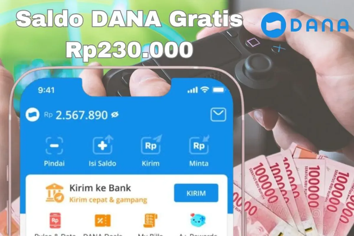 Cara klaim saldo DANA Gratis Rp230.000 via aplikasi penghasil uang masuk dompet elektronik. (Sumber: Poskota/Syania Nurul Lita Baikuni)