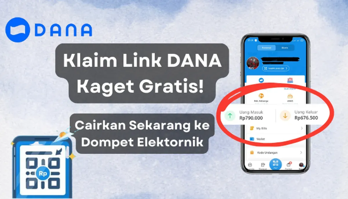 Cara mudah klaim saldo DANA kaget gratis hingga Rp200.000 ke akun dompet elektronik. (Sumber: Poskota/Aldi Harlanda Irawan)