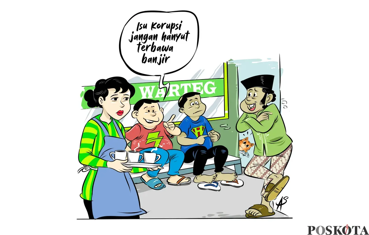 Obrolan Warteg: Isu Korupsi Tersingkir Banjir (Sumber: Poskota/Arif Setiadi)