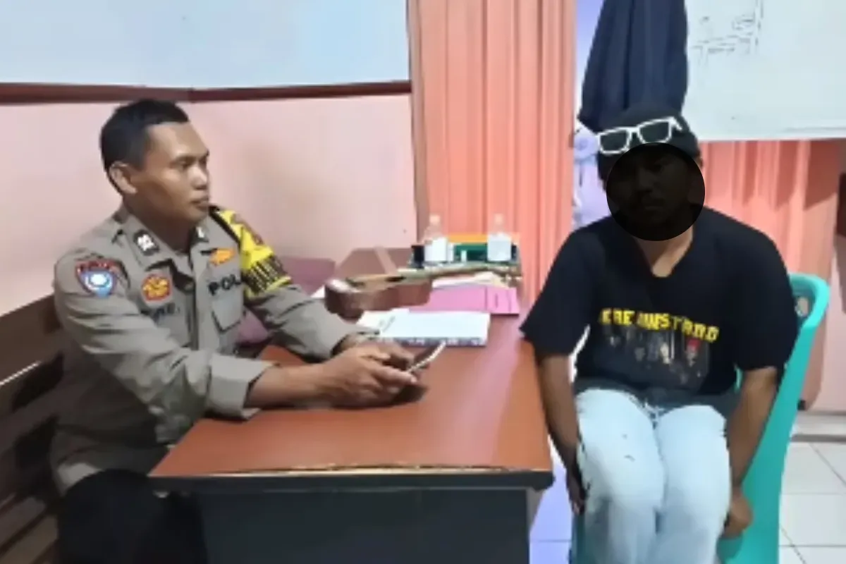 Seorang pengamen aniaya pengemis di Kendal, Jawa Tengah ditangkap polisi. (Sumber: Tangkap Layar Instagram/@funnelmedia)