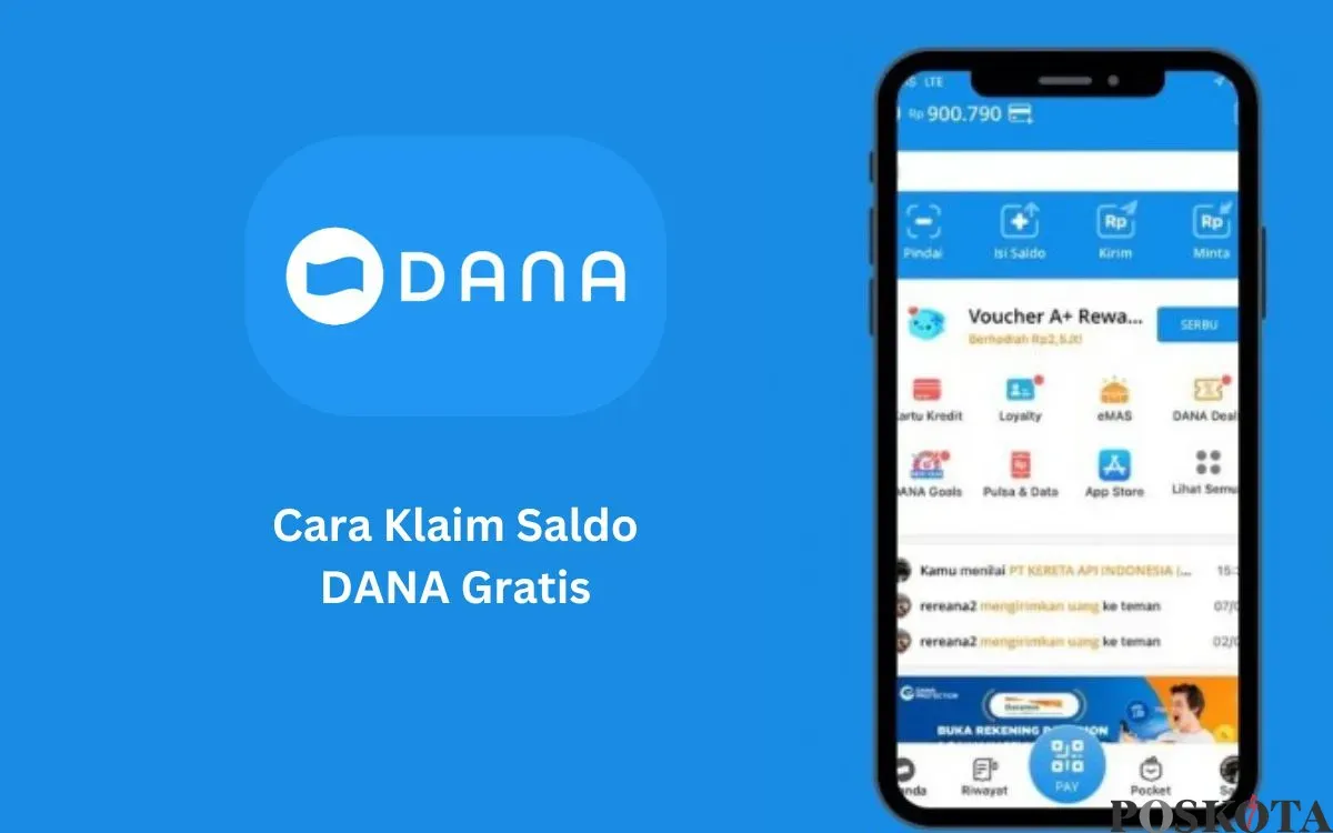 Cara klaim saldo DANA kaget secara gratis. (Sumber: Poskota/Faiz)