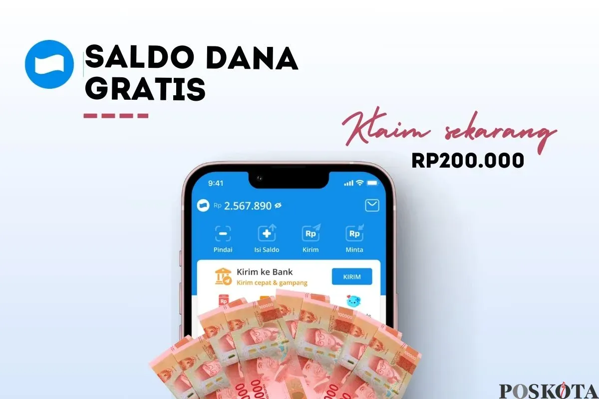 Klaim saldo DANA gratis Rp200.000 dari link DANA Kaget hari ini. (Sumber: Poskota/Della Amelia)