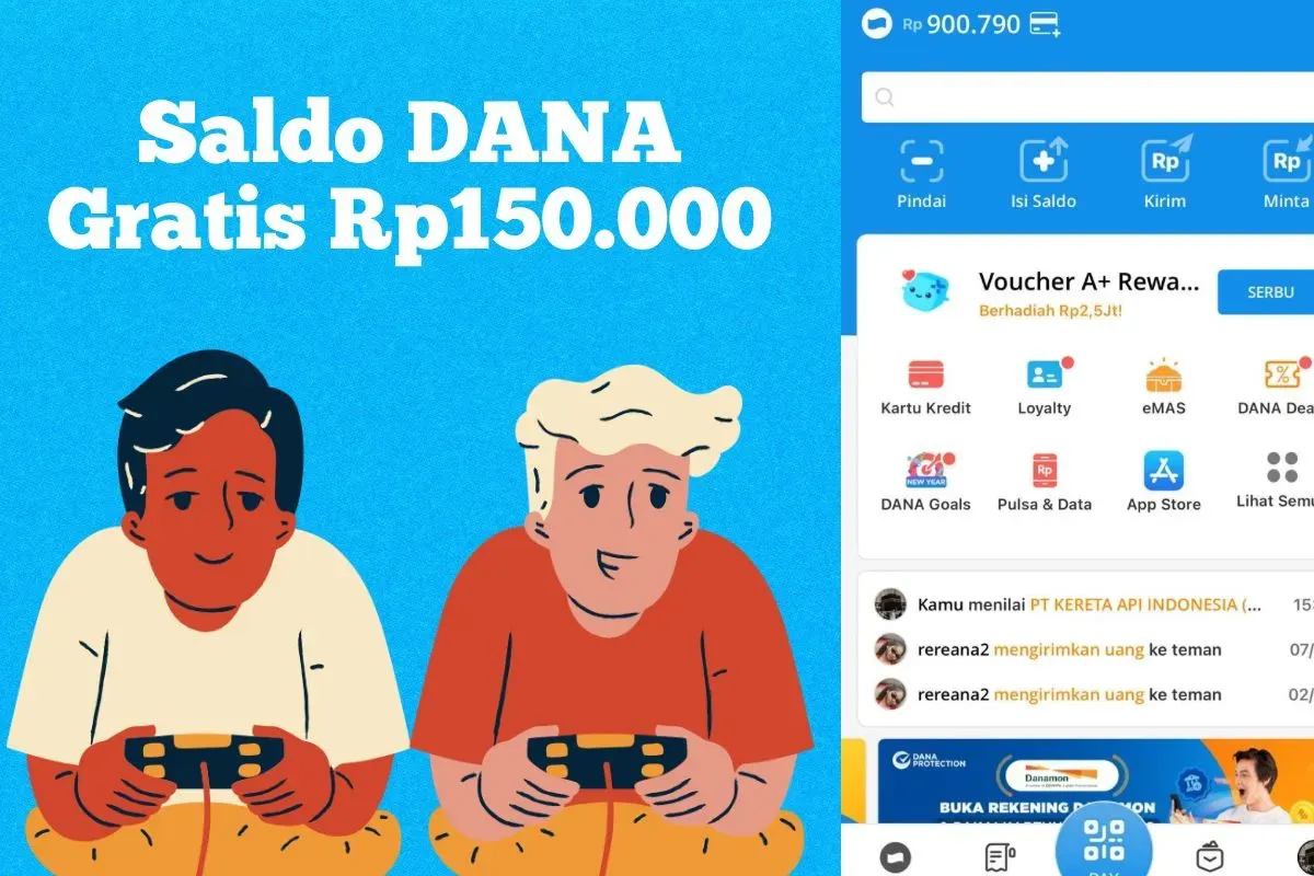 Saldo DANA Gratis Rp150.000 masuk dompet elektronik melalui hari ini. (Sumber: Poskota/Syania Nurul Lita Baikuni)