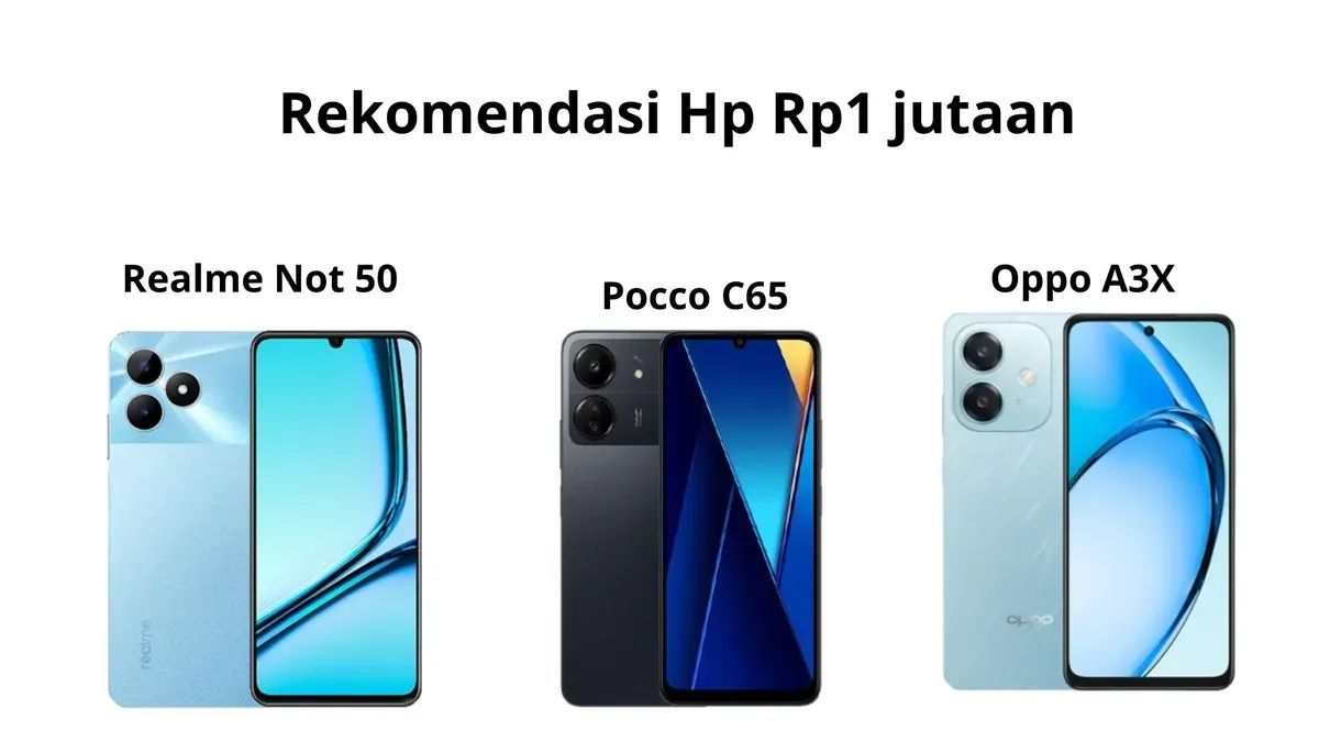 Rekomendasi harga Hp Rp1 jutaan tahun 2025 dengan spek gaming. (Foto IG Realme, Poco dan Oppo)