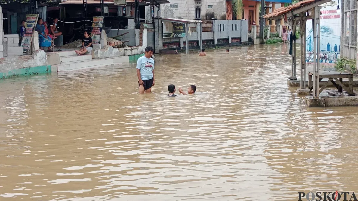 Kondisi banjir di Pasir Bolang, Tigaraksa, Kabupaten Tangerang, Kamis, 6 Maret 2025. (Sumber: Poskota/Veronica Prasetio)