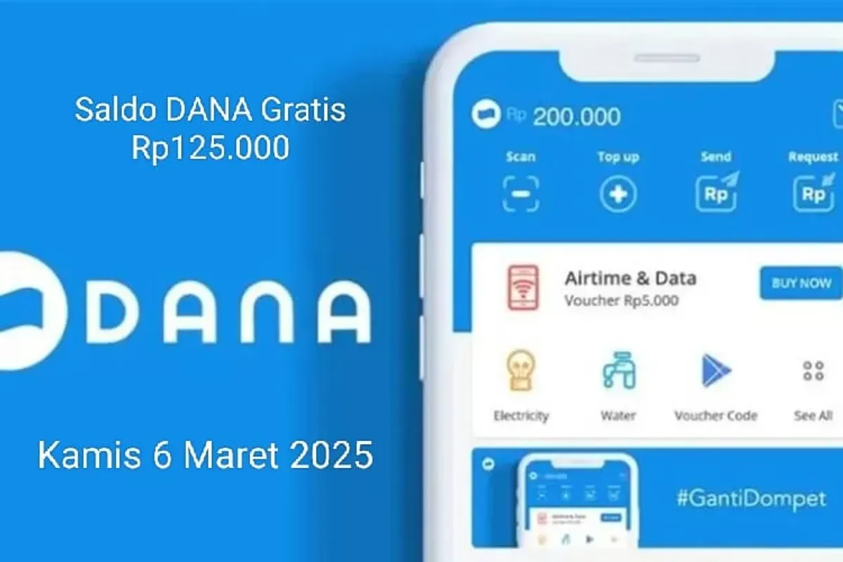 Buruan gunakan cara ini untuk klaim saldo DANA gratis Rp125.000 masuk ke dompet elektronik hari ini Kamis 6 Maret 2025. (Sumber: Poskota/Gabriel Omar Batistuta)