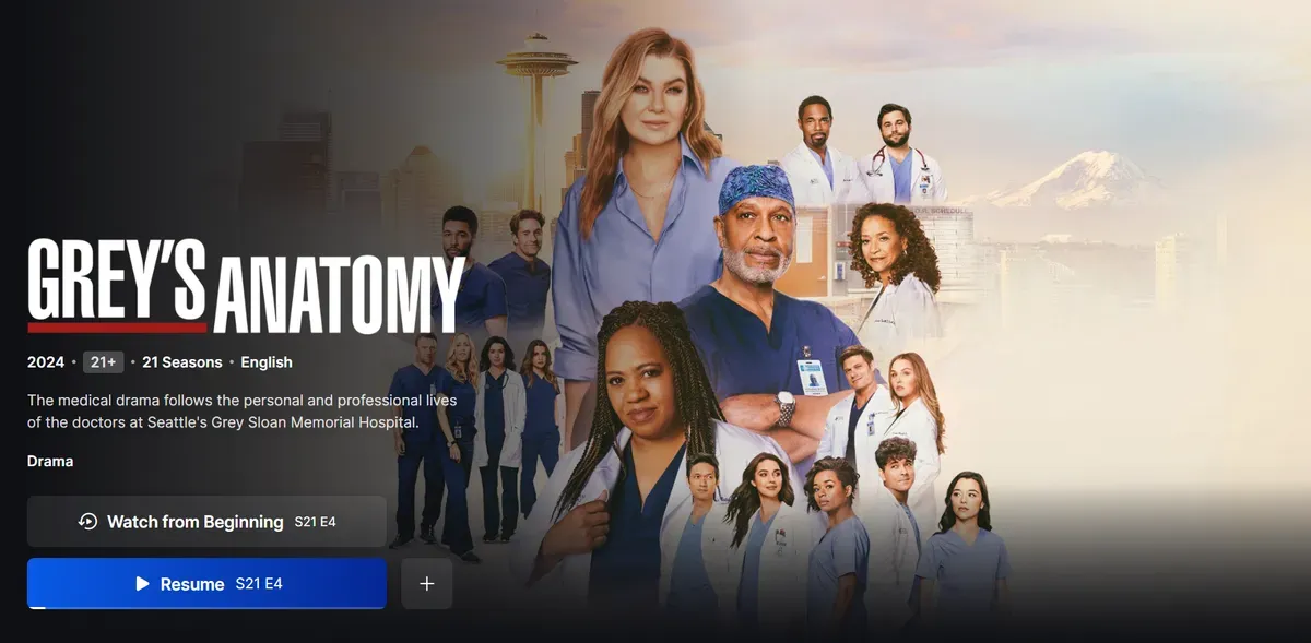 Nonton Grey’s Anatomy Season 1-21 Subtitle Bahasa Indonesia Lengkap Selain di LK21 dan IndoXXI (Sumber: Disney+ Hotstar/Grey's Anatomy)