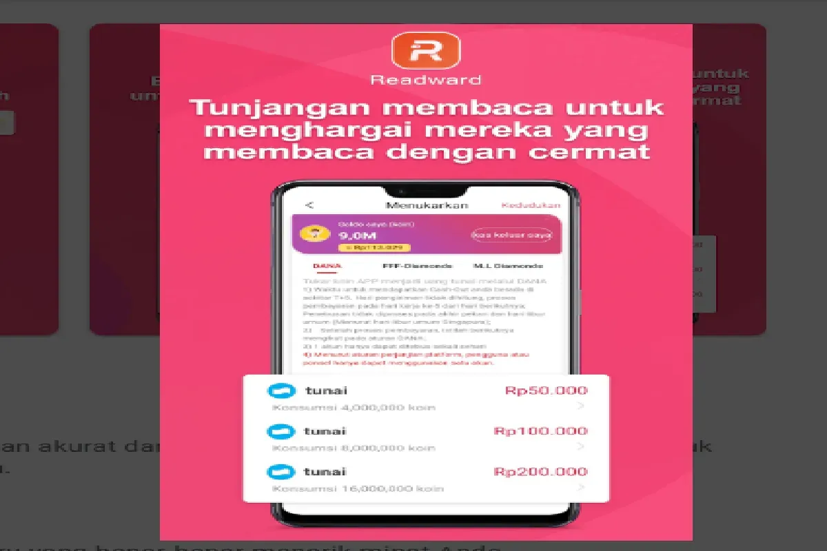Dapat saldo DANA dengan baca novel, cobain Readward sekarang! (Sumber: play.google.com/Readward)
