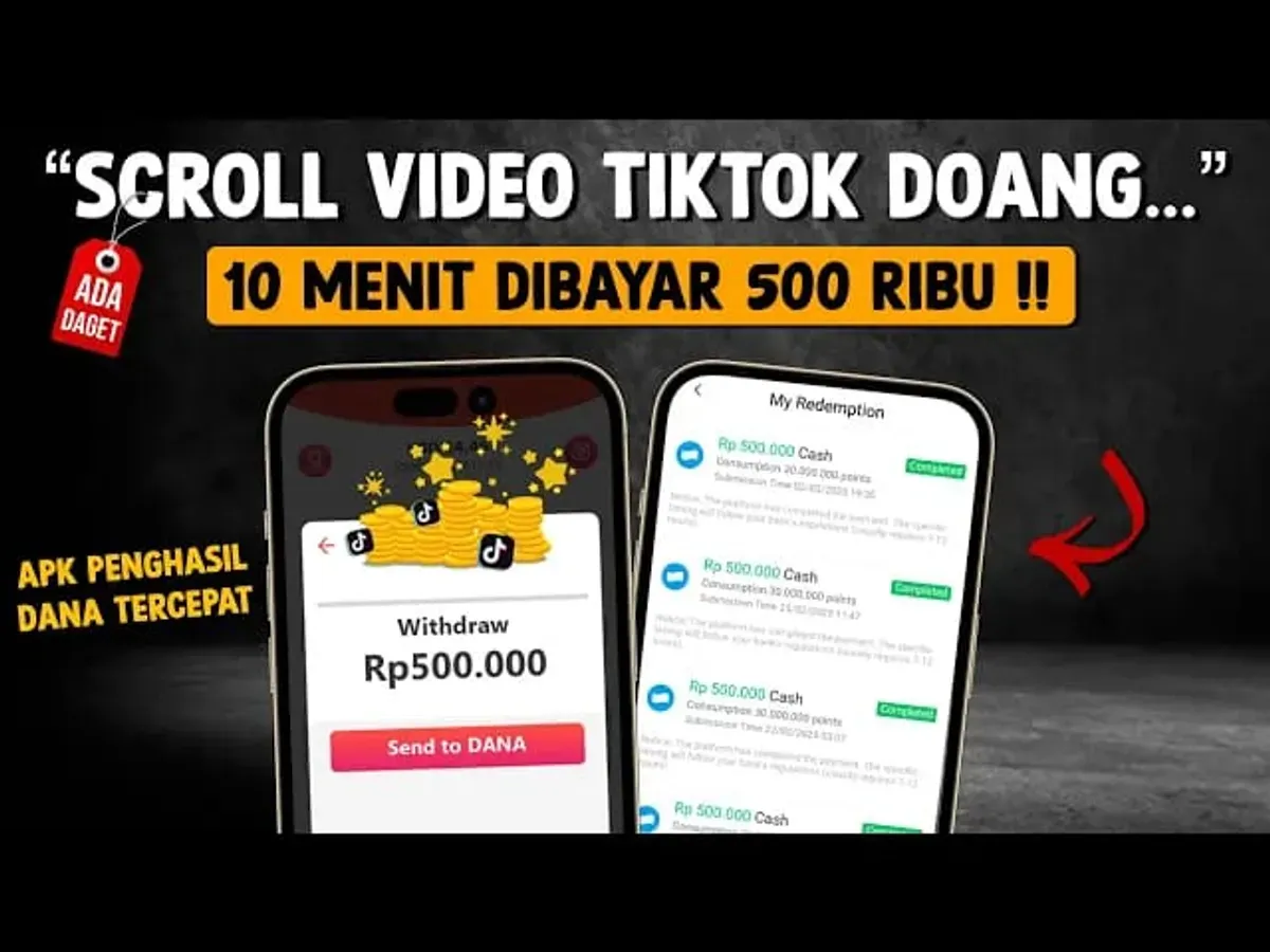 Cuma rebahan dan scroll video di aplikasi penghasil uang bisa cair saldo DANA gratis Rp500.000. (Sumber: Tangkapan Layar/YouTube BANG GAPTEK ID)