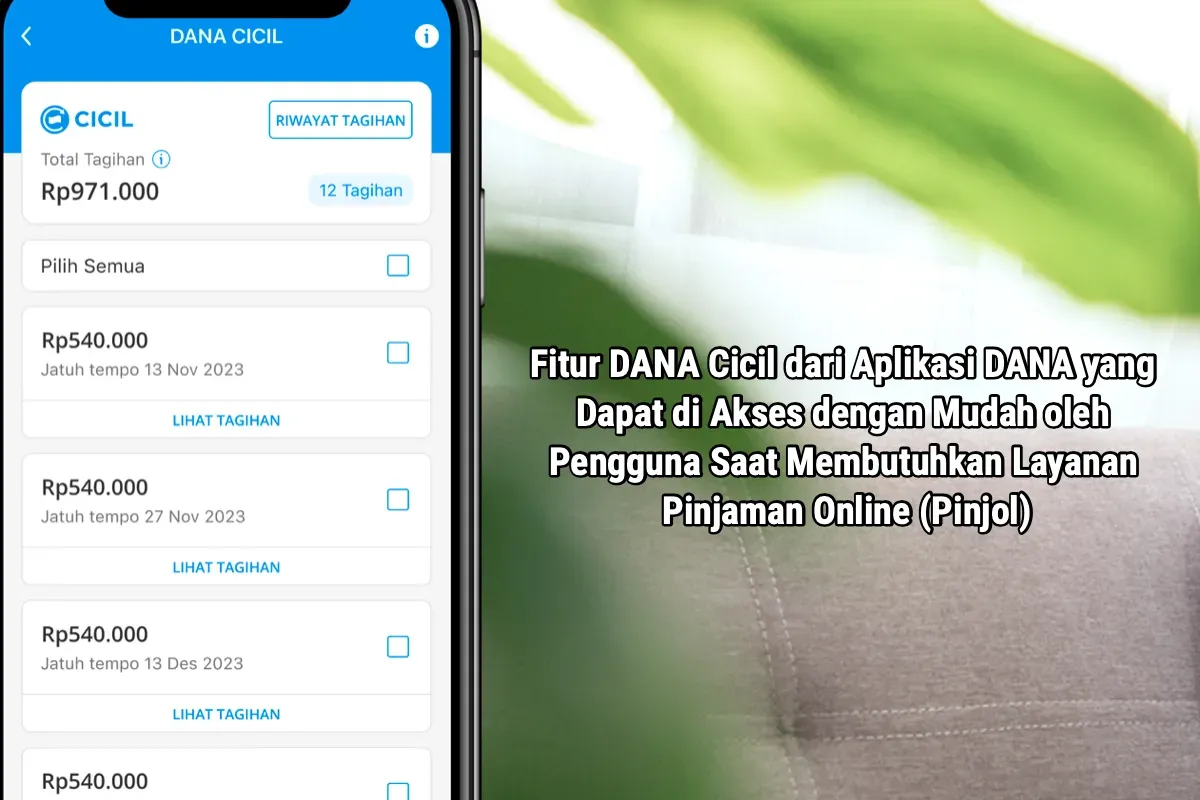 Ilustrasi fitur DANA Cicil yang tersedia di aplikasi DANA. (Sumber: Poskota/Dzikri)