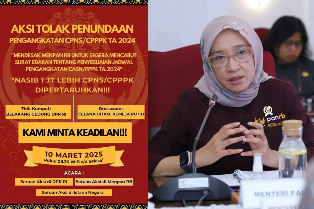 Seruan aksi menggema di media sosial untuk menolak keputusan pemerintah yang menunda pengangkatan CASN dan PPPK. (Sumber: X/@tanyakanrl)