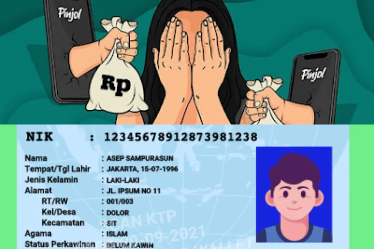 Ilustrasi penyalahgunaan data NIK KTP yang digunakan untuk pinjol. (Sumber: Poskota/Dzikri)