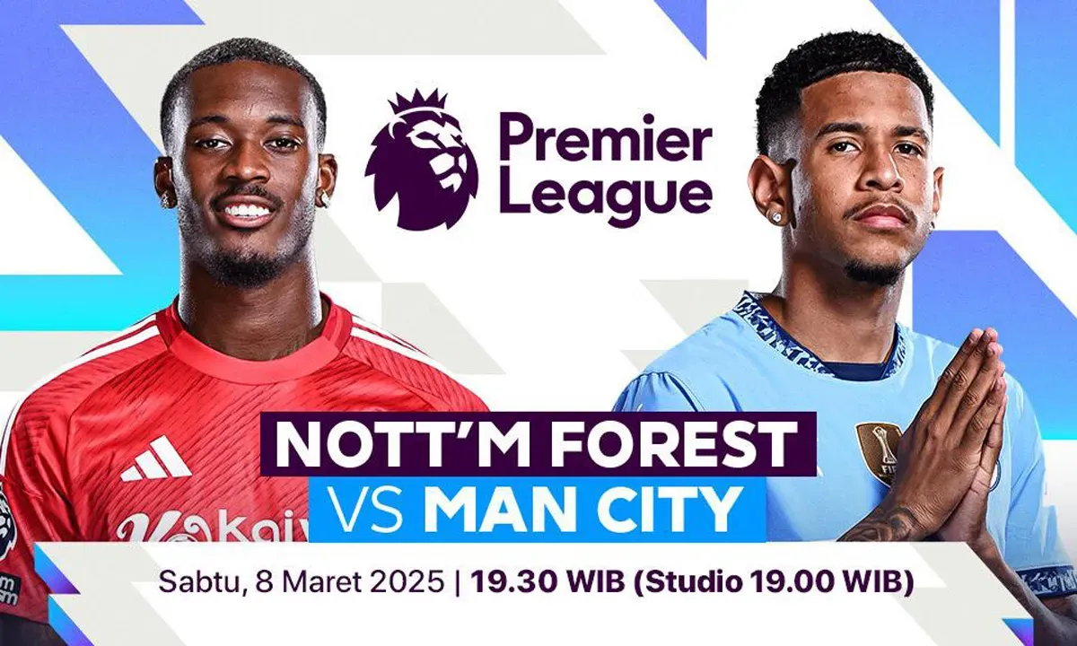 Link live streaming Nottingham Forest vs Manchester City, Sabtu, 8 Maret 2025. (Sumber: Vidio)