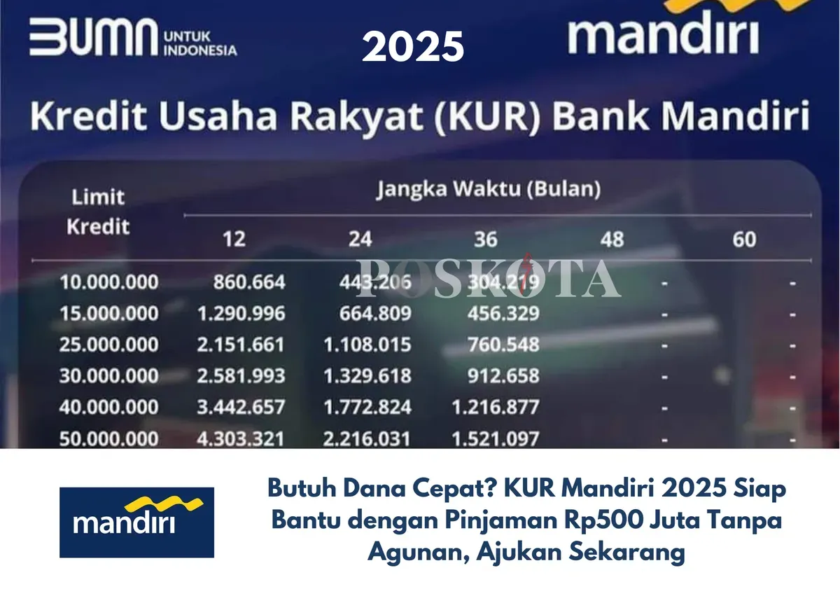 Program KUR Mandiri 2025: Solusi Modal Usaha dengan Bunga Rendah dan Tenor Panjang untuk UMKM. Ajukan sekarang dan kembangkan bisnismu! (Sumber: Poskota/Yusuf Sidiq)