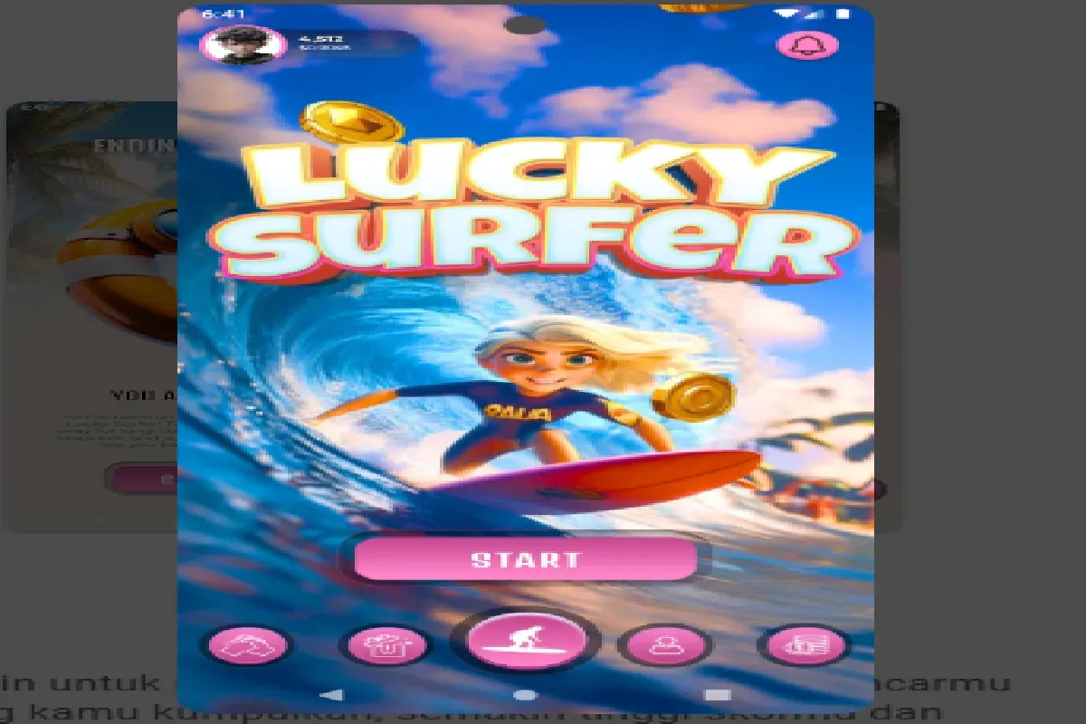 Dapat uang gampang cuma dengan mainkan game penghasil uang Lucky Surfer. (Sumber: play.google.com/LuckySurfer)