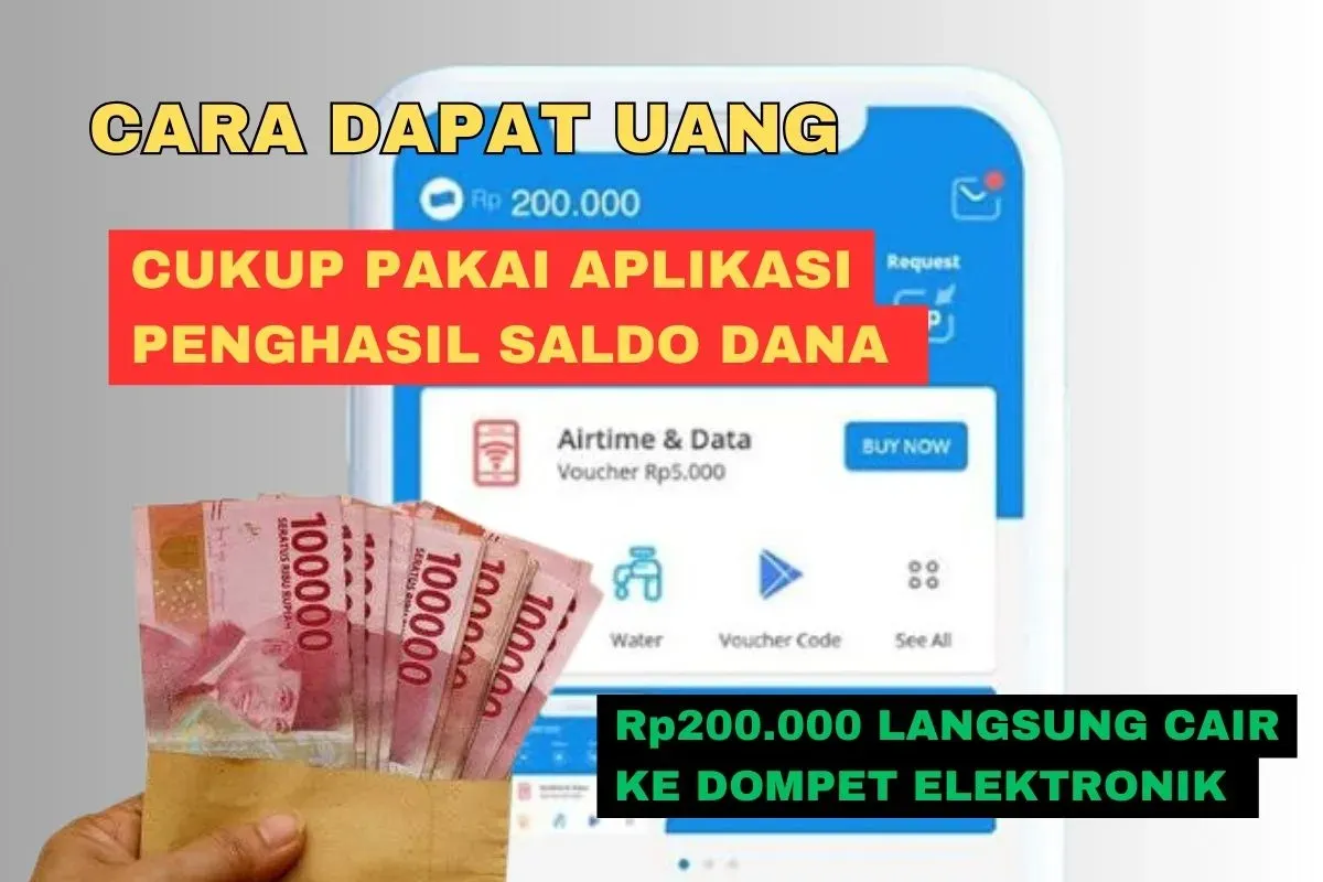 Ilustrasi klaim uang dari aplikasi penghasil saldo DANA gratis (Sumber: Poskota/Rivera Jesica Souisa)
