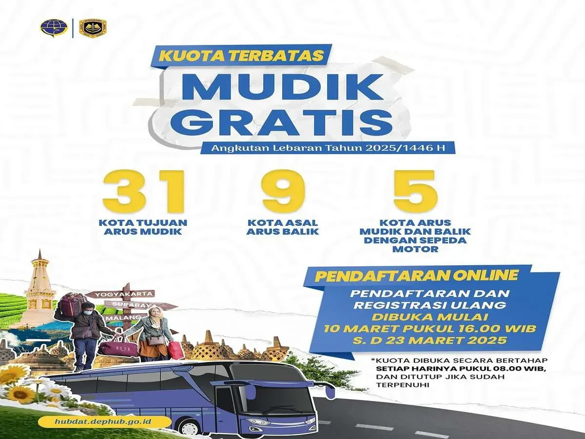 Anda memiliki kesempatan untuk pulang kampung gratis dari link mudik gratis kemenhub. (Sumber: Instagram: @kemenhub151)