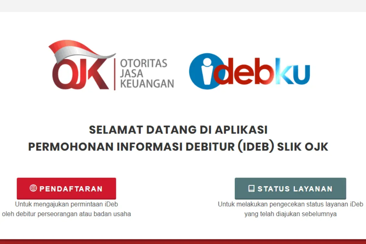 Cara cek SLIK OJK secara online melalui website resmi. (Sumber: idebku.ojk.go.id)