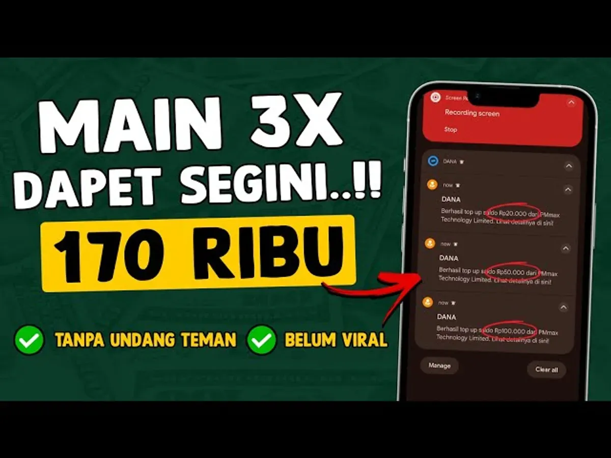 Dapatkan saldo DANA gratis hanya dengan bermain game dan menonton iklan di aplikasi penghasil uang viral. (Sumber: Tangkapan Layar/YouTube BANG GAPTEK ID)