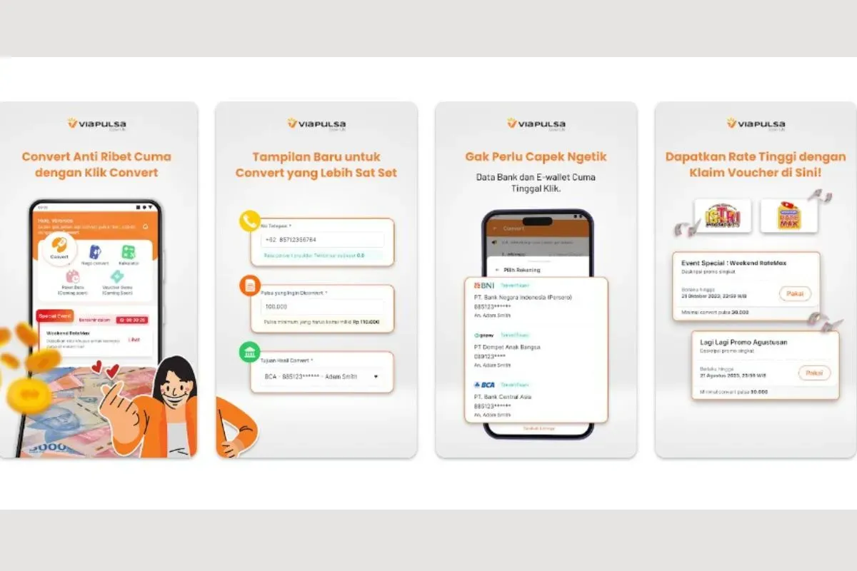 Cara ubah pulsa ke uang dengan mudah (Sumber: Google Play/Viapulsa)