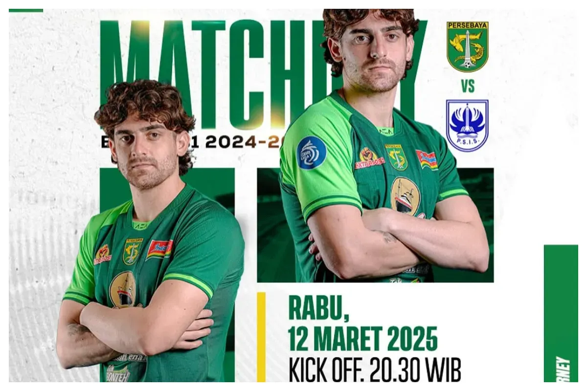 Link live streaming BRI Liga 1 antara Persebaya Surabaya vs PSIS Semarang kick off jam 20.30 WIB. (Sumber: Instagram/@officialpersebaya)