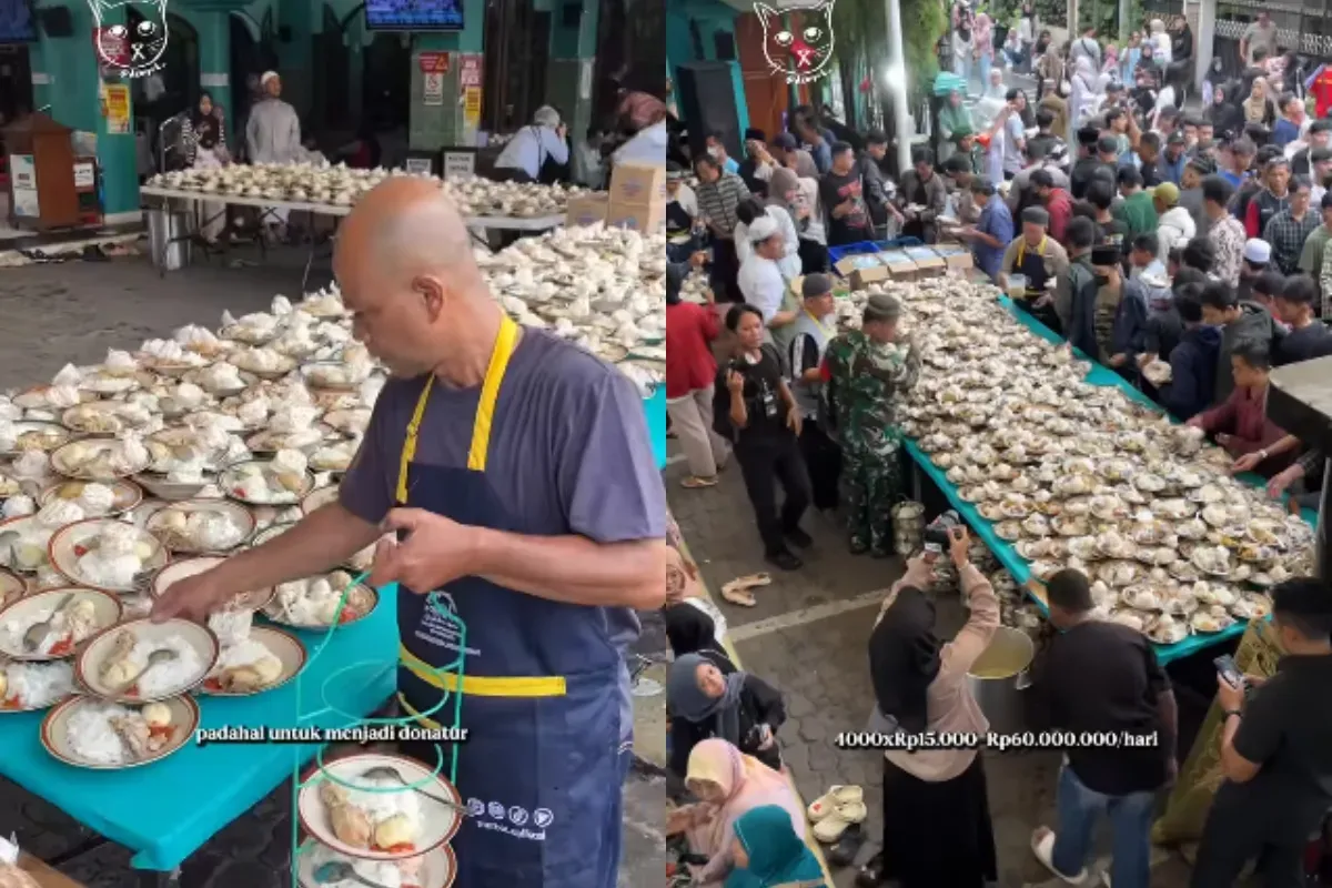 telah berlangsung selama 21 tahun, kali ini Masjid Jogokariyan menggelontorkan Rp1,5 untuk menu buka puasa gratis. (Sumber: Instagram/@masjidjogokariyan)