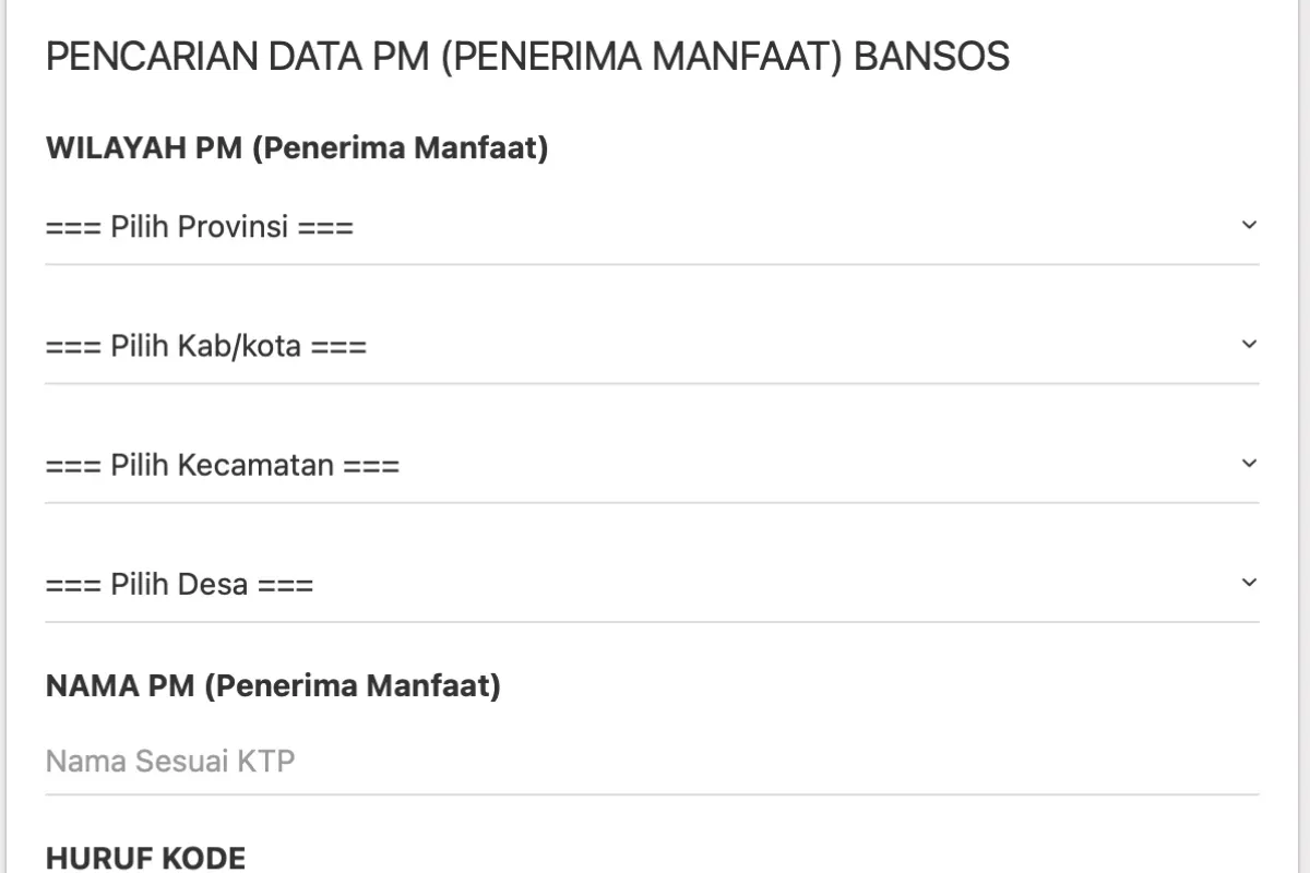 Ilustrasi cara cek data penerima bansos BPNT di laman cekbansos.kemensos.go.id. (Sumber: cekbansos.kemensos.go.id)