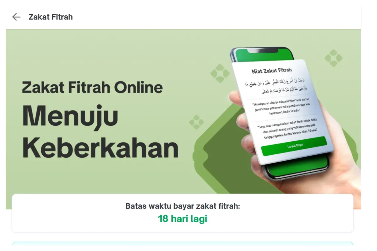 Cara bayar zakat fitrah via Tokopedia. (Sumber: Screenshot/Tokopedia)