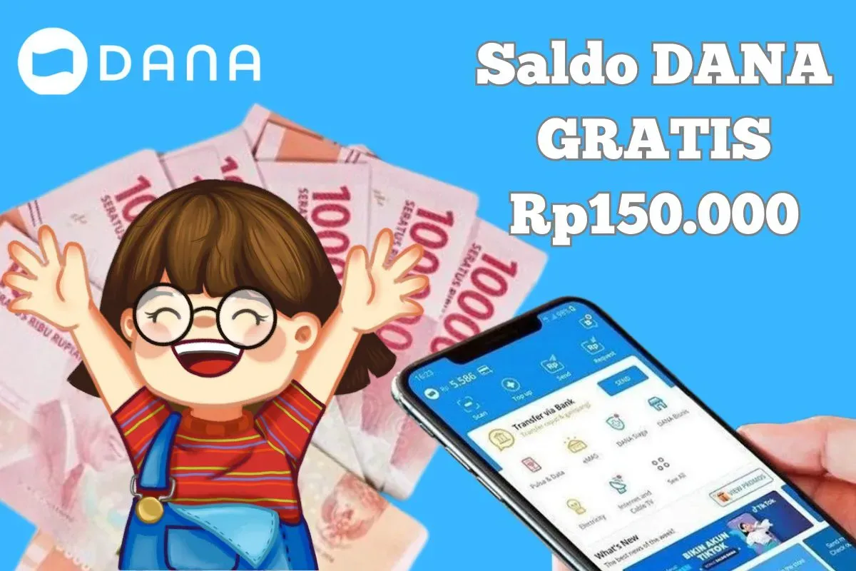 4 Cara dapatkan saldo DANA Gratis Rp150.000 masuk dompet elektronk. (Sumber: Poskota/Syania Nurul Lita Baikuni)