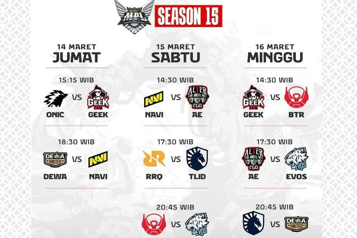 Jadwal MPL Indonesia season 15 pekan 2 tahun 2025 (Sumber: Instagram/@revivaltvid)