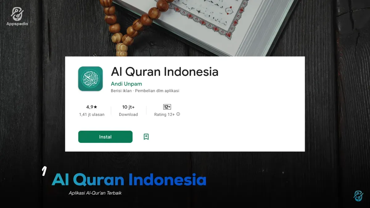 Anda bisa memilih aplikasi Alquran terbaik ini dengan berbagai fitur menariknya. (Sumber: Tangkapan layar YouTube AppsPedia)