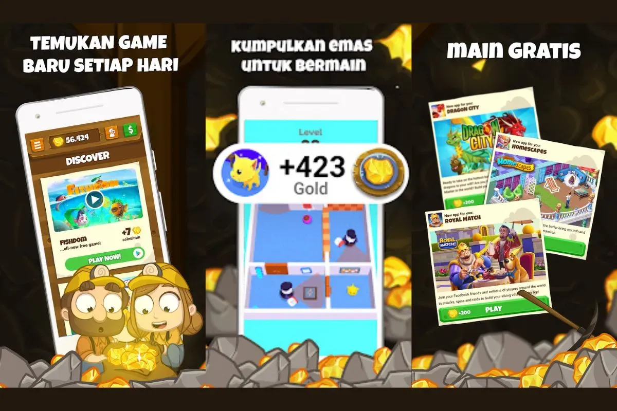 Aplikasi penghasil saldo DANA gratis, The Lucky Miner. (Sumber: Dok. Google Play)