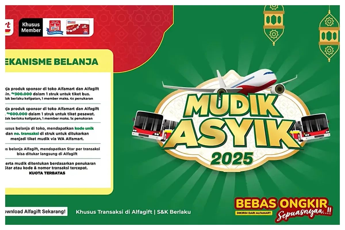 Mekanisme Mudik Asyik 2025 gratis dari Alfamart. (Sumber: Youtube/Alfamart)