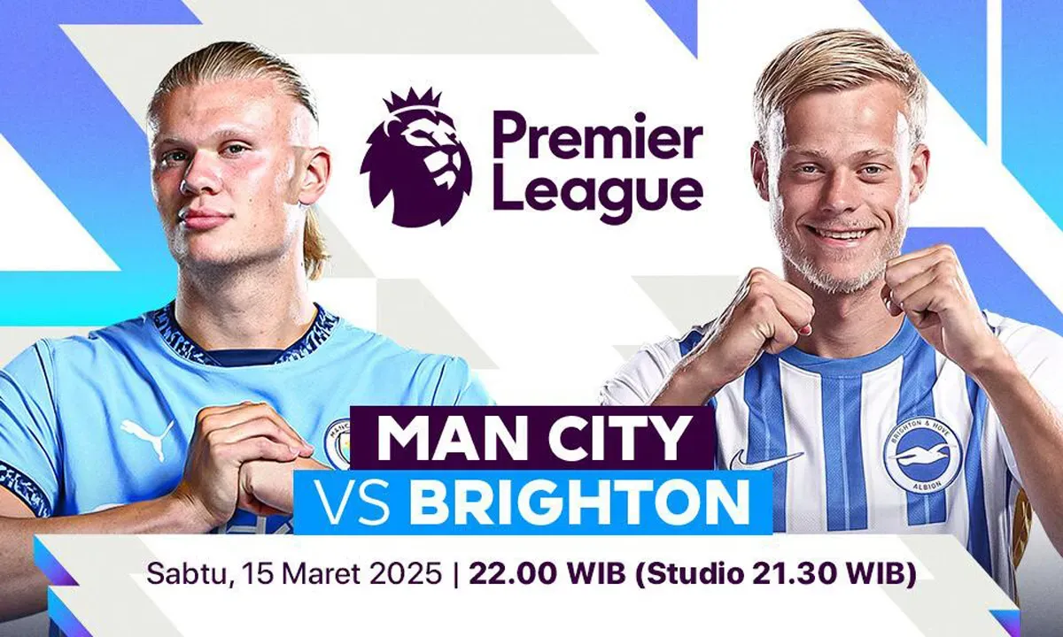 Link live streaming Manchester City vs Brighton, Sabtu, 15 Maret 2025. (Sumber: Vidio)