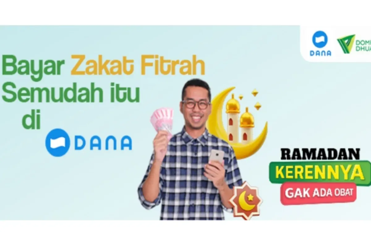 Poster bayar zakat fitrah melalui DANA. (Sumber: DANA)