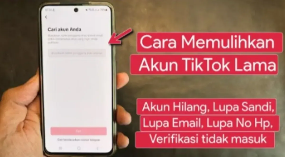 Lupa kata sandi, email, atau nomor HP akun TikTok lama? Tenang, ada cara mudah untuk memulihkannya! (Sumber: Youtube Tutorind)