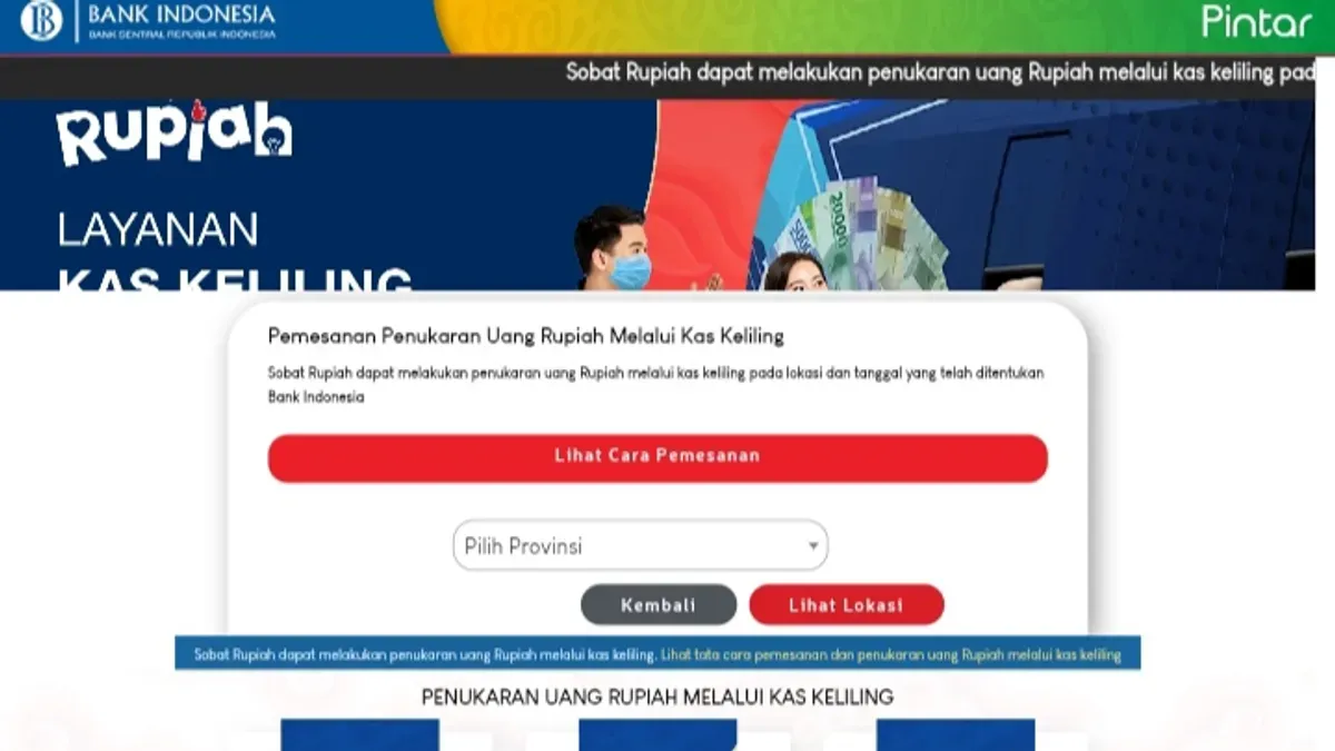 Siapkan THR lebih praktis melalui situs Pintar BI. Tukar uang pecahan baru dengan mudah dan aman menjelang Lebaran. (Sumber: Pintar BI)