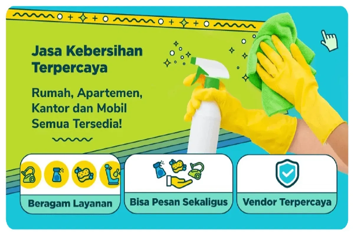 Jasa bersihkan rumah di Tokopedia. (Sumber: Tokopedia)