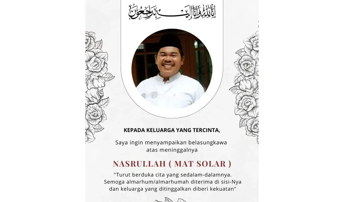 Pemeran di film Bajaj Bajuri Mat Solar meninggal dunia pada hari Senin 17 Maret 2025 malam. (IG Rieke Diah Pitaloka)