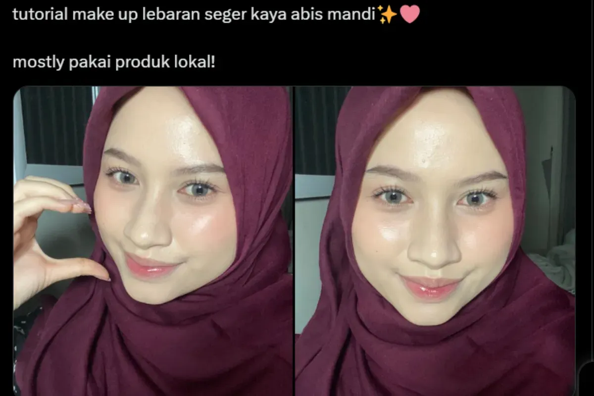 Make Up Habis Mandi diprediksi akan banyak digunakan oleh kaum hawa saat Lebaran 2025. (Sumber: X/@blissfulfancy)