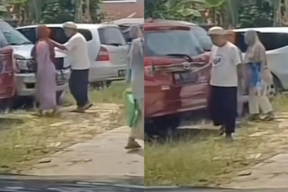 Seorang pengemis memiliki mobil dan diduga pura-pura buta saat hendak menaiki mobilnya . (Sumber: Tangkap Layar TikTok/@gimanahariiniii)