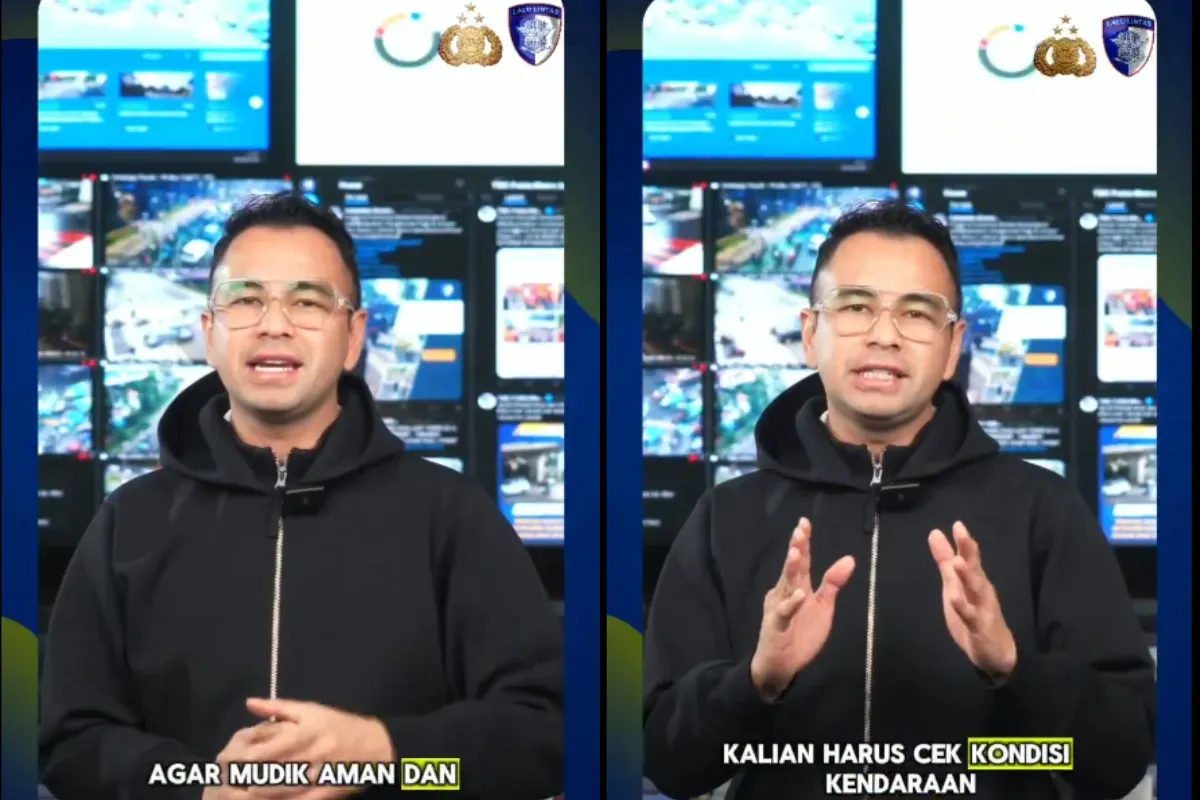 Korlantas Polri menggaet Raffi Ahmad untuk membagikan tips mudik. (Sumber: Instagram/@korlantaspolri.ntmc)