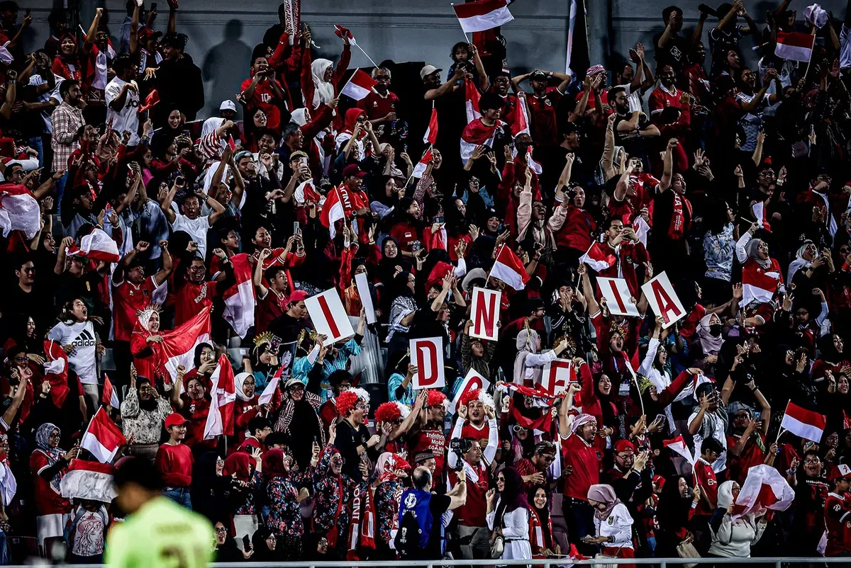 Para suporter Timnas Indonesia yang away ke Australia akan gelar buka bersama di Sydney Football Stadium. (Sumber: X/ gilabola_ina)