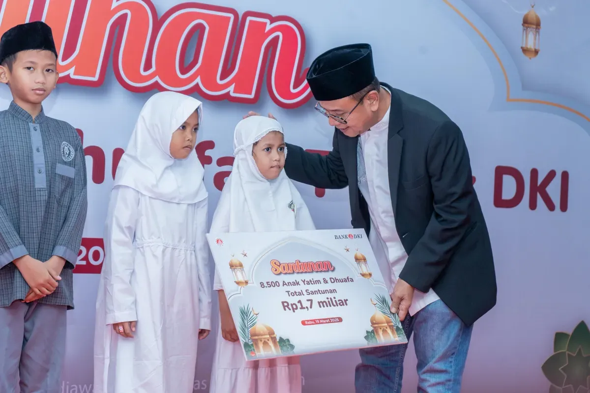 Bank DKI memberikan santunan kepada 8.500 anak yatim dan dhuafa senilai Rp1,7 miliar pada bulan suci Ramadhan 2025. (Sumber: Dok. Bank DKI)