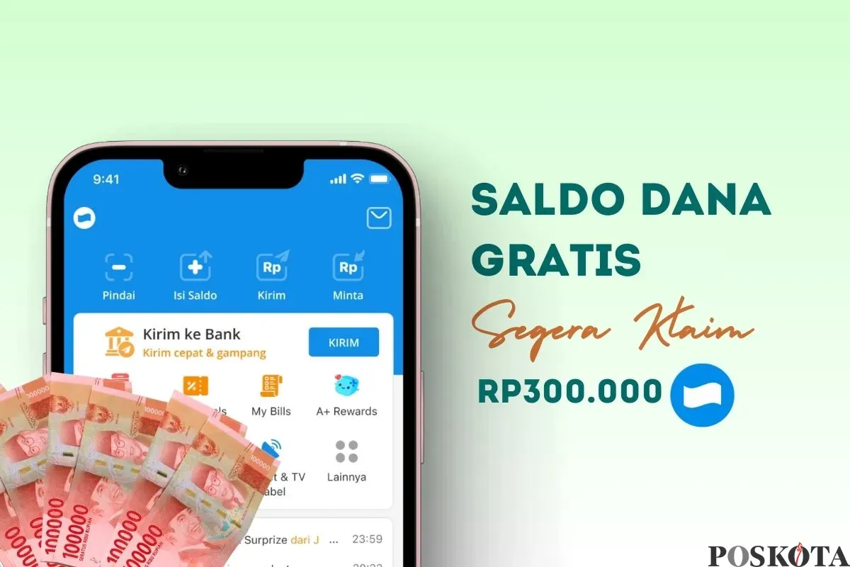 Klaim saldo DANA gratis Rp300.000. (Sumber: Poskota/Della Amelia)