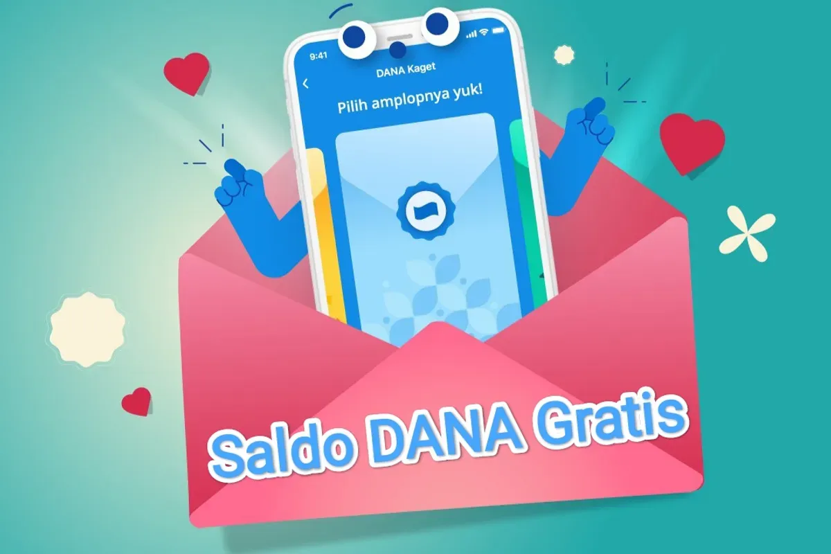 Ilustrasi amplop digital berisi saldo DANA gratis. (Sumber: DANA)