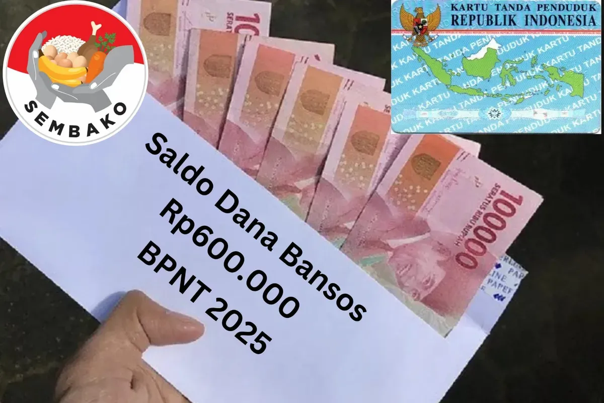 Saldo dana bansos Rp600.000 dari subsidi BPNT 2025 cair ke NIK e-KTP kamu. (Sumber: Poskota/Gabriel Omar Batistuta)